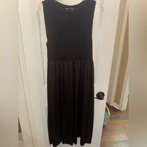 Zara black smocked maxi dress
